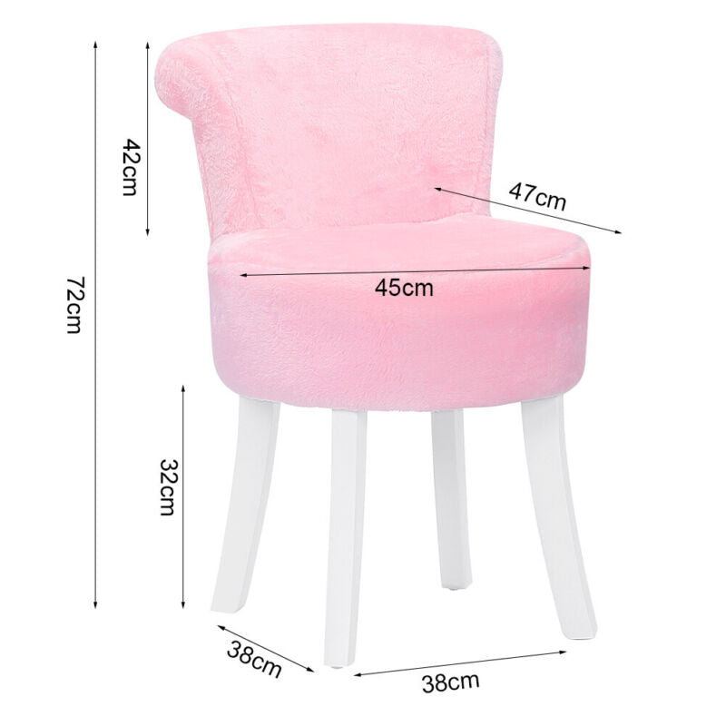 Upholstered Velvet Dressing Table Stool Chair Makeup Padded Bedroom Furniture UK
