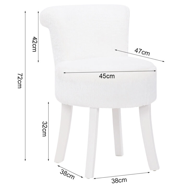 Upholstered Velvet Dressing Table Stool Chair Makeup Padded Bedroom Furniture UK