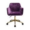 Velvet Office Chair Swivel Computer Desk Armchair Adjustable Padded Seat Home UK