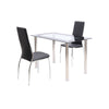 Kitchen Dining Table Chairs Modern Leisure Black Glass Unit Bar Metal Legs BPZH9