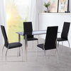 Kitchen Dining Table Chairs Modern Leisure Black Glass Unit Bar Metal Legs BPZH9