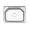 Modern Kitchen Square Stainless Steel Sink Inset Single Bowl +Drainer Waste Pipe