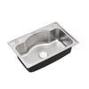Modern Kitchen Square Stainless Steel Sink Inset Single Bowl +Drainer Waste Pipe