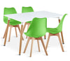 Dining Table and Chairs 4 Set Wooden legs Retro Dining Room Chair Grey Kitchen