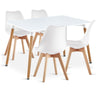 Dining Table and Chairs 4 Set Wooden legs Retro Dining Room Chair Grey Kitchen