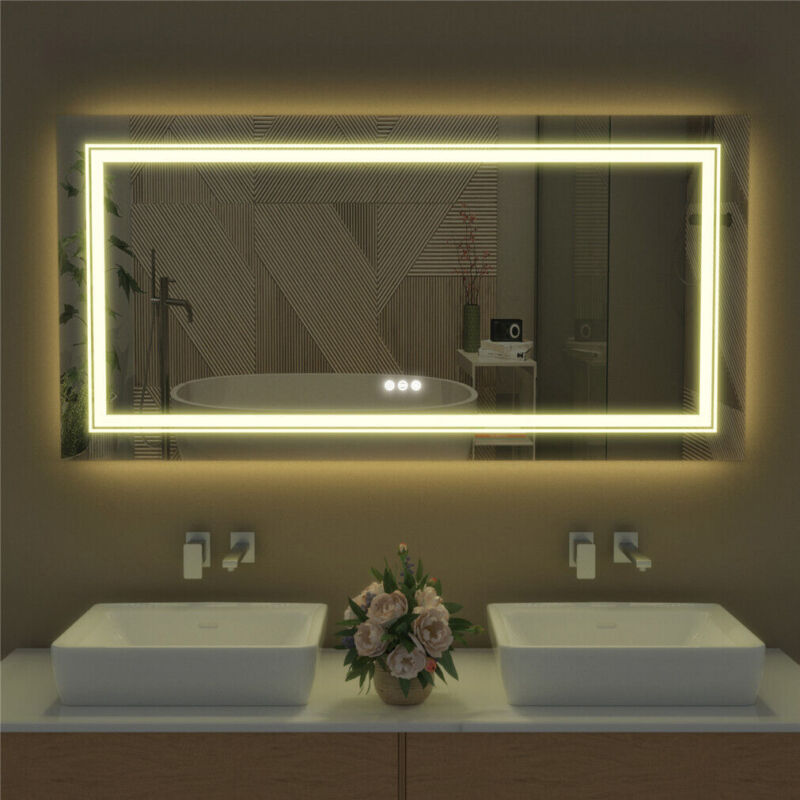 XXL Large Fogless LED Bathroom Mirror Dual Hanging Makeup Vanity Mirror Series