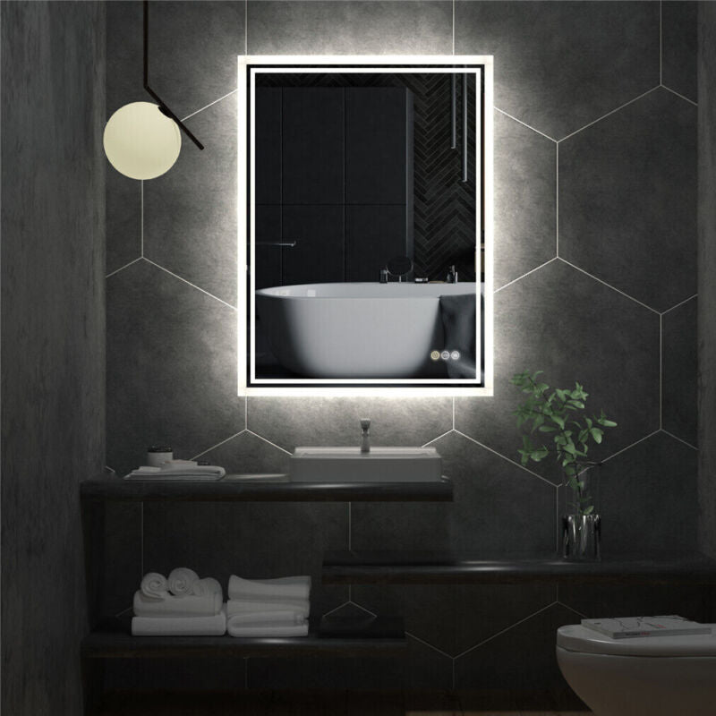 XXL Large Fogless LED Bathroom Mirror Dual Hanging Makeup Vanity Mirror Series