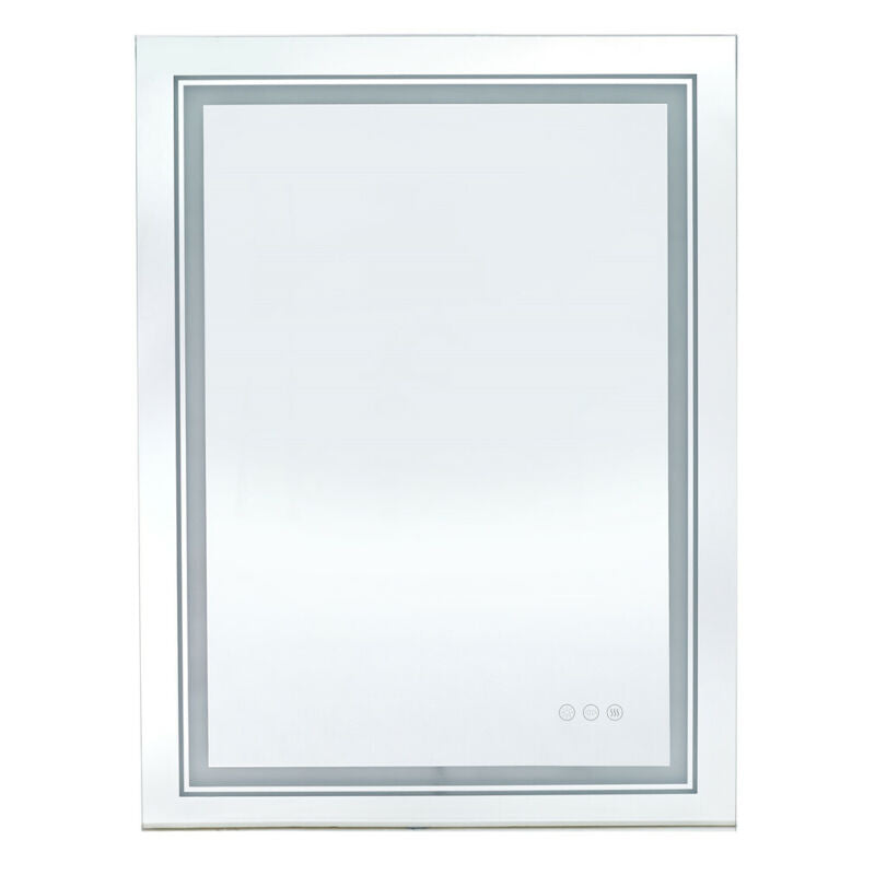 Elegant Bathroom Mirror Dual Light LED Wall lighted Mirror Vertically Horizontal