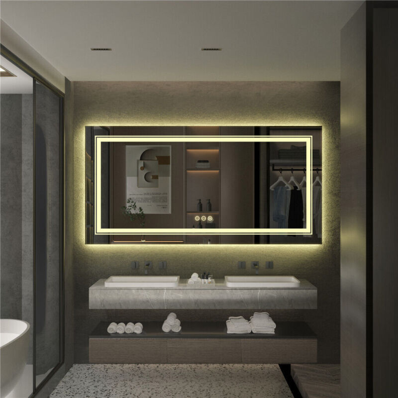 XXL Large Fogless LED Bathroom Mirror Dual Hanging Makeup Vanity Mirror Series
