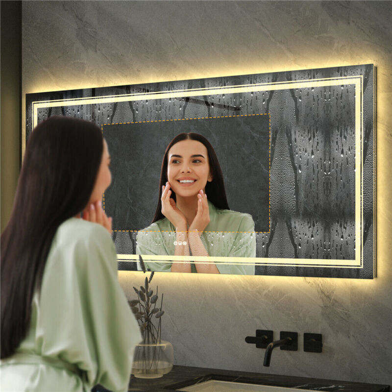 XXL Large Fogless LED Bathroom Mirror Dual Hanging Makeup Vanity Mirror Series
