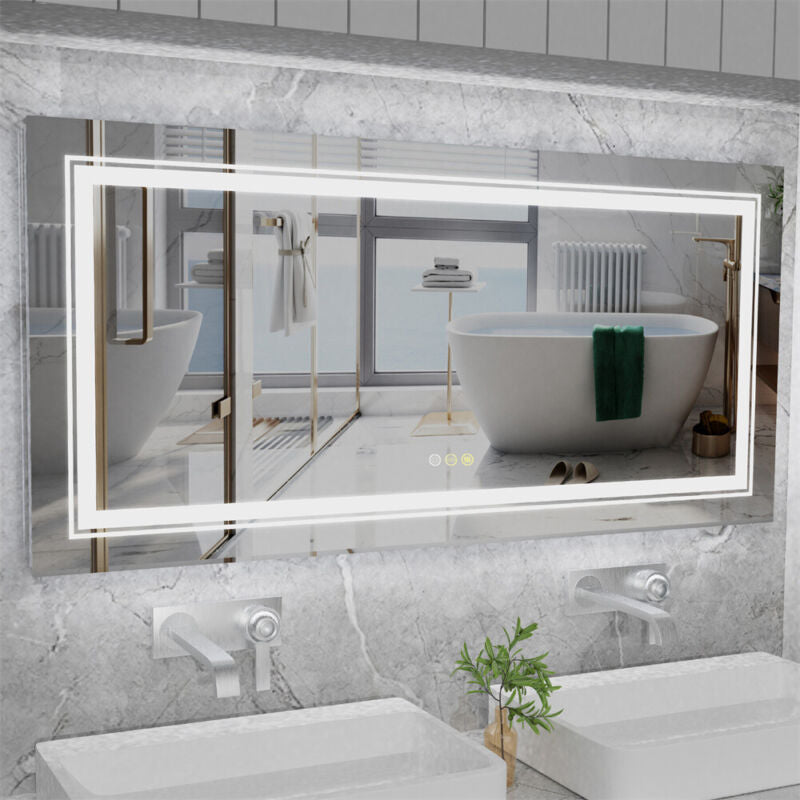 XXL Large Fogless LED Bathroom Mirror Dual Hanging Makeup Vanity Mirror Series