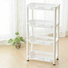 4 TIER CORNER CABINET SHOWER CADDY BATHROOM STORAGE RACK SHELF ORGANISER WHITE