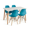 Dining Table and Chairs 4 6 Set Wooden legs Retro dining Room Chair Grey Kitchen