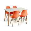 Dining Table and Chairs 4 6 Set Wooden legs Retro dining Room Chair Grey Kitchen