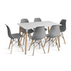 Dining Table and Chairs 4 6 Set Wooden legs Retro dining Room Chair Grey Kitchen