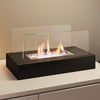 Bio Ethanol Burner Tabletop Black/Sliver Fireplace Glass Burner Fire Bioethanol