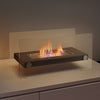 Bio Ethanol Burner Tabletop Black/Sliver Fireplace Glass Burner Fire Bioethanol