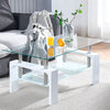 Glass Coffee Table With Storage Modern Living Room Furniture Tea Coffee Table