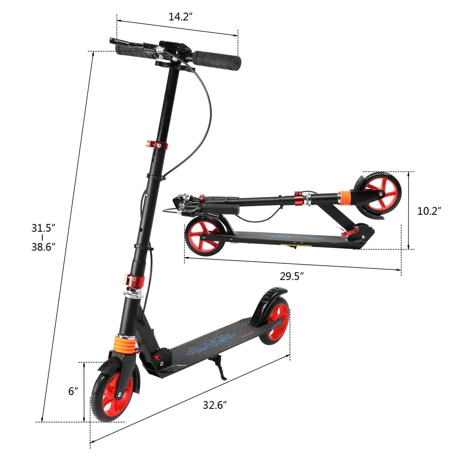 High Quality Large Teens Adult Push Scooter Kick Street Ride Scooter Dual Brake