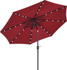 Mondeer 2.7M/3M Garden Parasol Umbrella Round Sun Shade Crank Tilt Red/Beige