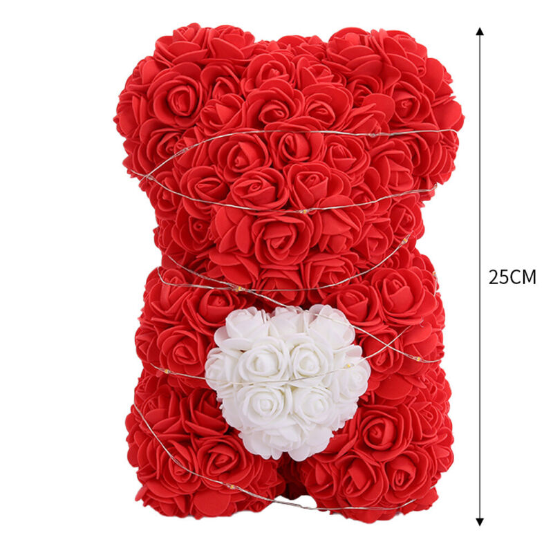 LED FOAM ROSE BEAR ARTIFICIAL FLOWER ROSE TEDDY BEAR DOLL FADDISH LOVE GIFT BOX