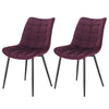 2x Dining Chairs Living Room Chairs with Velvet +metal Backrest Counter Chairs