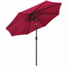 Mondeer 2.7M/3M Garden Parasol Umbrella Round Sun Shade Crank Tilt Red/Beige