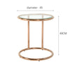 Round Coffee Table Tempered Glass Top Metal Legs Sofa Side End Table Lamp Stand