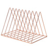 Simple Style Rose Gold Triangle Iron Wire Magazine Rack Black White Bookshelf UK