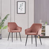Set of 2/4 Dining Chairs Velvet Padded Seat Metal Legs High Back Chairs Kitchen