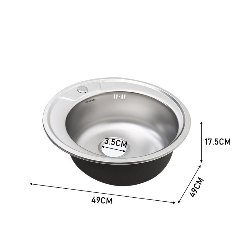 Modern Catering Kitchen Inset Sink Stainless Steel Laundry Topmount Square/Round