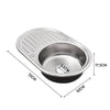Modern Kitchen Square Stainless Steel Sink Inset Single Bowl +Drainer Waste Pipe