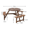 Outdoor Picnic Dining Table and Bench Set Wooden Garden Patio Furniture Compact