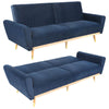 UK 3 Seater Sofa Bed 3-Position Convertible Sleeper Couch Recliner Velvet Settee