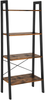 Ladder Shelf, Bookshelf, 4-Tier Industrial Storage Rack Honey Brown & Black