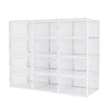 Mondeer 8/12 pcs Stackable Shoe Organiser Boxes Shoe Cabinet Transparent/Black