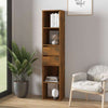 Rustic Tall Cabinet Shelf Bookcase Book Storage Free Standing Shelves Bookshelf