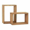 WOODEN WALL FLOATING CUBE BOX SHELF SHELVES UNIT DISPLAY WALLS STORAGE SHELF