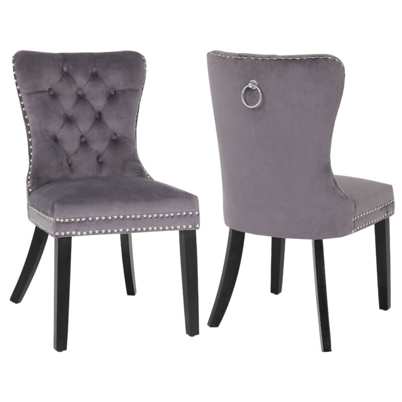 1/2/4/6 Velvet Dining Chairs Accent Seat Windsor Kitchen Dressing Room Bedroom
