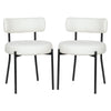 Modern Dining Chair Set Upholstered Kitchen Chairs TeddyFleece Velvet White Soft