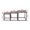 Nesting Coffee Table Set of 2 3 End Table Stacking Side Table Wood/Marble Effect