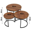 Nesting Coffee Table Set of 2 3 End Table Stacking Side Table Wood/Marble Effect