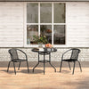 Tempered Glass Top Table Garden Dining Table Outdoor Patio Bistro Umbrella Hole