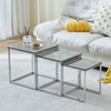 Nest Of 3 Nested Nesting Tables Side End Coffee Table Wooden for Living Room