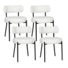 Modern Dining Chair Set Upholstered Kitchen Chairs TeddyFleece Velvet White Soft