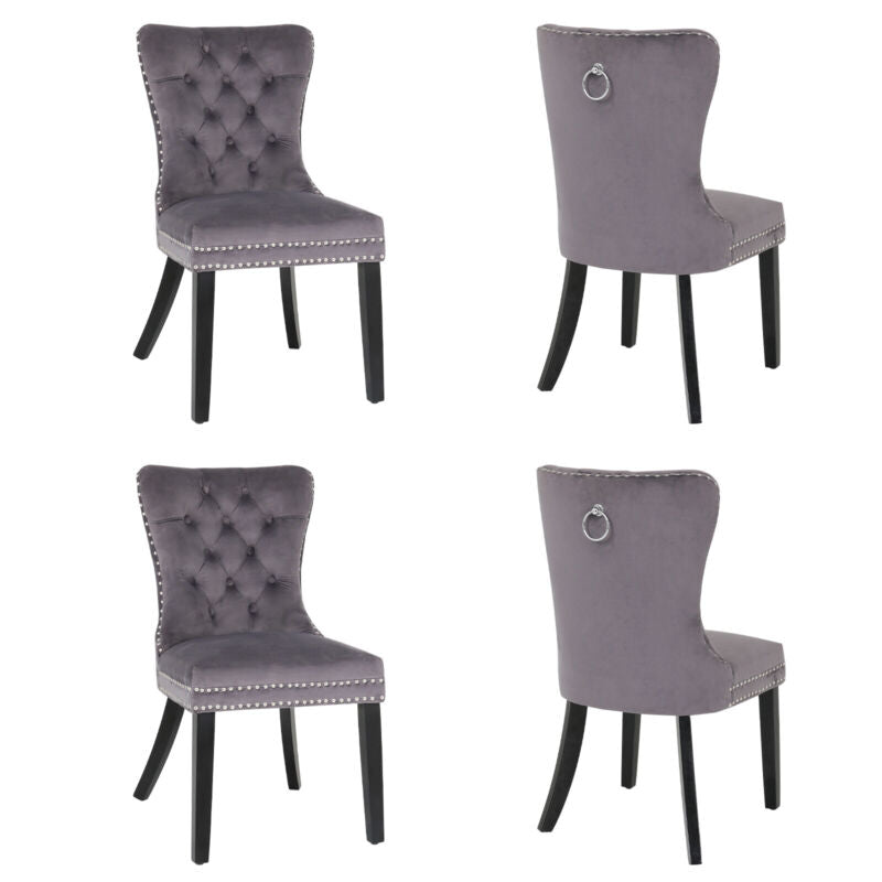 1/2/4/6 Velvet Dining Chairs Accent Seat Windsor Kitchen Dressing Room Bedroom