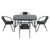 Tempered Glass Top Table Garden Dining Table Outdoor Patio Bistro Umbrella Hole