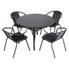 Tempered Glass Top Table Garden Dining Table Outdoor Patio Bistro Umbrella Hole