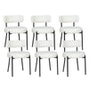 Modern Dining Chair Set Upholstered Kitchen Chairs TeddyFleece Velvet White Soft