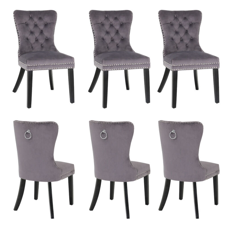 1/2/4/6 Velvet Dining Chairs Accent Seat Windsor Kitchen Dressing Room Bedroom